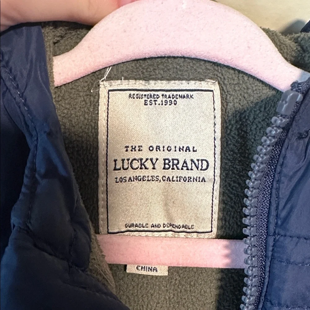 Lucky Brand Dark Blue Quilted Boys Coat Size 7
